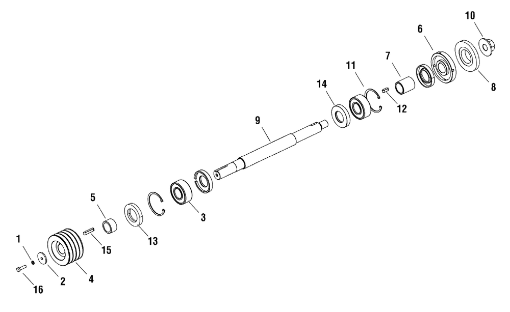 Blade Shaft Group (80003304) Diagram and Parts List for EX20-S 866057 Briggs and Stratton Concrete Saw